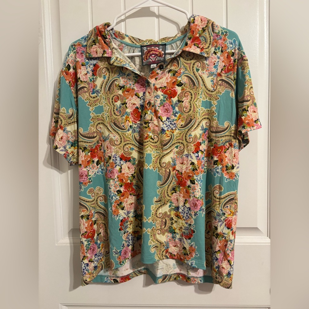 Johnny Was Rivoray Arie button-up top